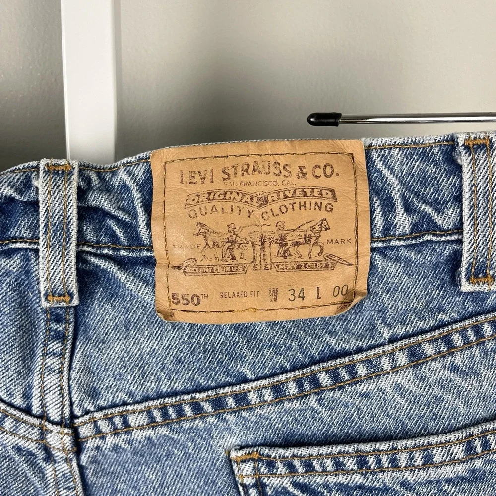 Vintage 90s Levi's 550 Orange Tab Denim Jean‎ Shorts Mens 34 Relaxed Fit Jorts